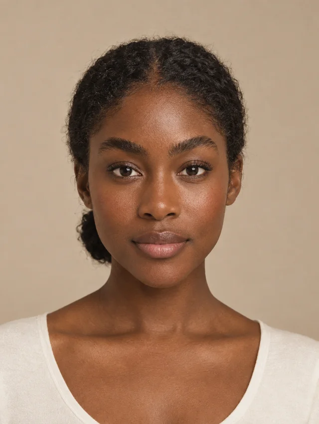 Bold brow (brows) Try On rendering on a fictional model, AI-generated
