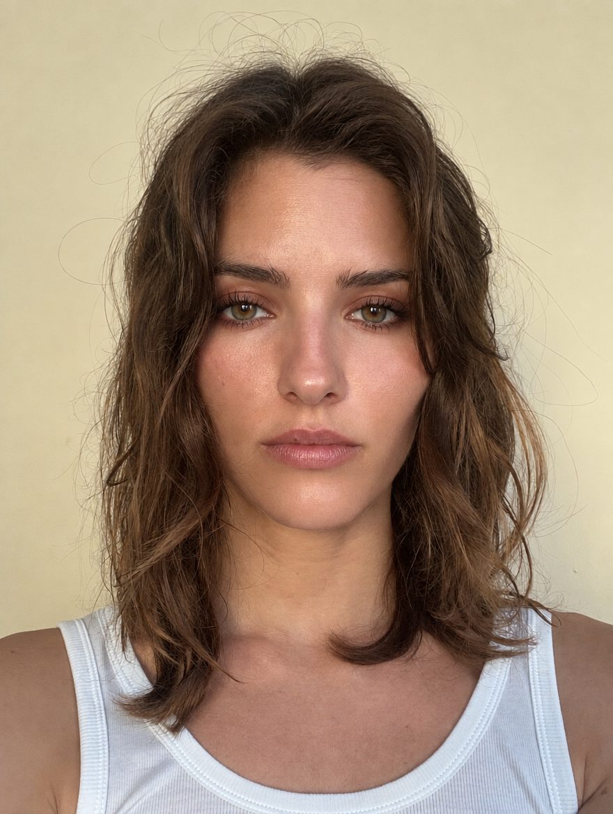 Smoky eye (makeup) Try On rendering on a fictional model, AI-generated